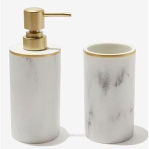 Sunday Citizen faux marble elegant soap and toothbrush holder
